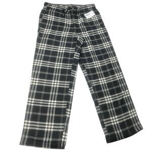 Sonoma Pajamas The Flannel Sleep Pants Plaid Straight Leg Black Men's Medium NEW